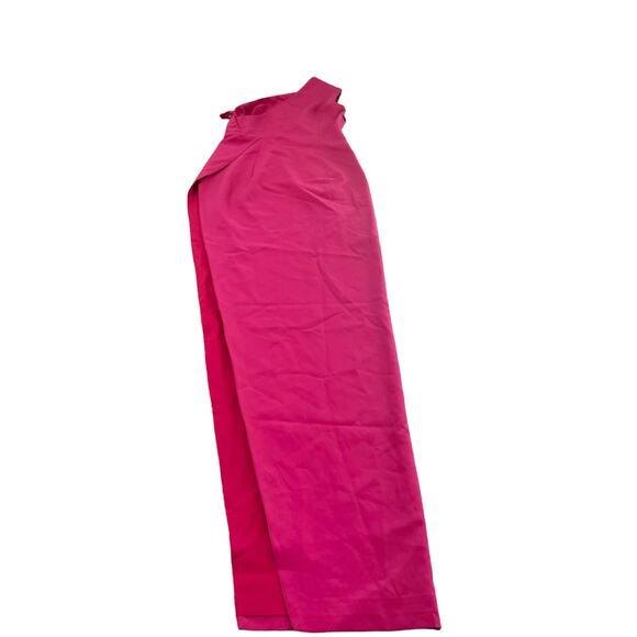 Abyss by Abby Womens One Shoulder Evening Midi Slit Dress Hot Pink Small - Picture 1 of 15